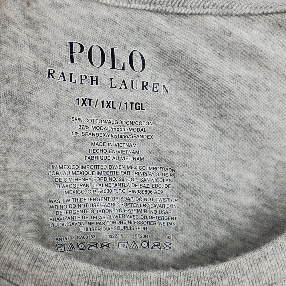 Polo Ralph Lauren Mens Grey Rainbow Crest Graphic Logo T-Shirt‎ 1XT Tall